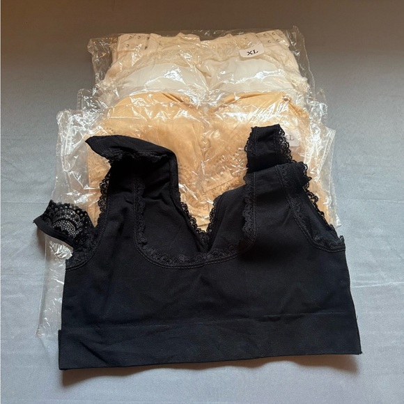 New Set of Three Lace Bras XL  Type of Sexy Sports Bra in Nude, Black and White - Picture 4 of 10